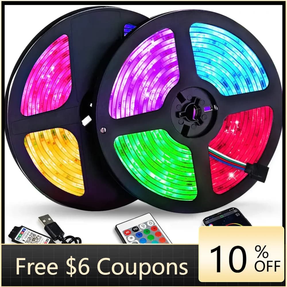 Striscia LED RGB SMD 5050 STTL Sincronizzata con TV, 5V 4M USB, Controllo App, Retroilluminazione TV con Telecomando a 24 Tasti