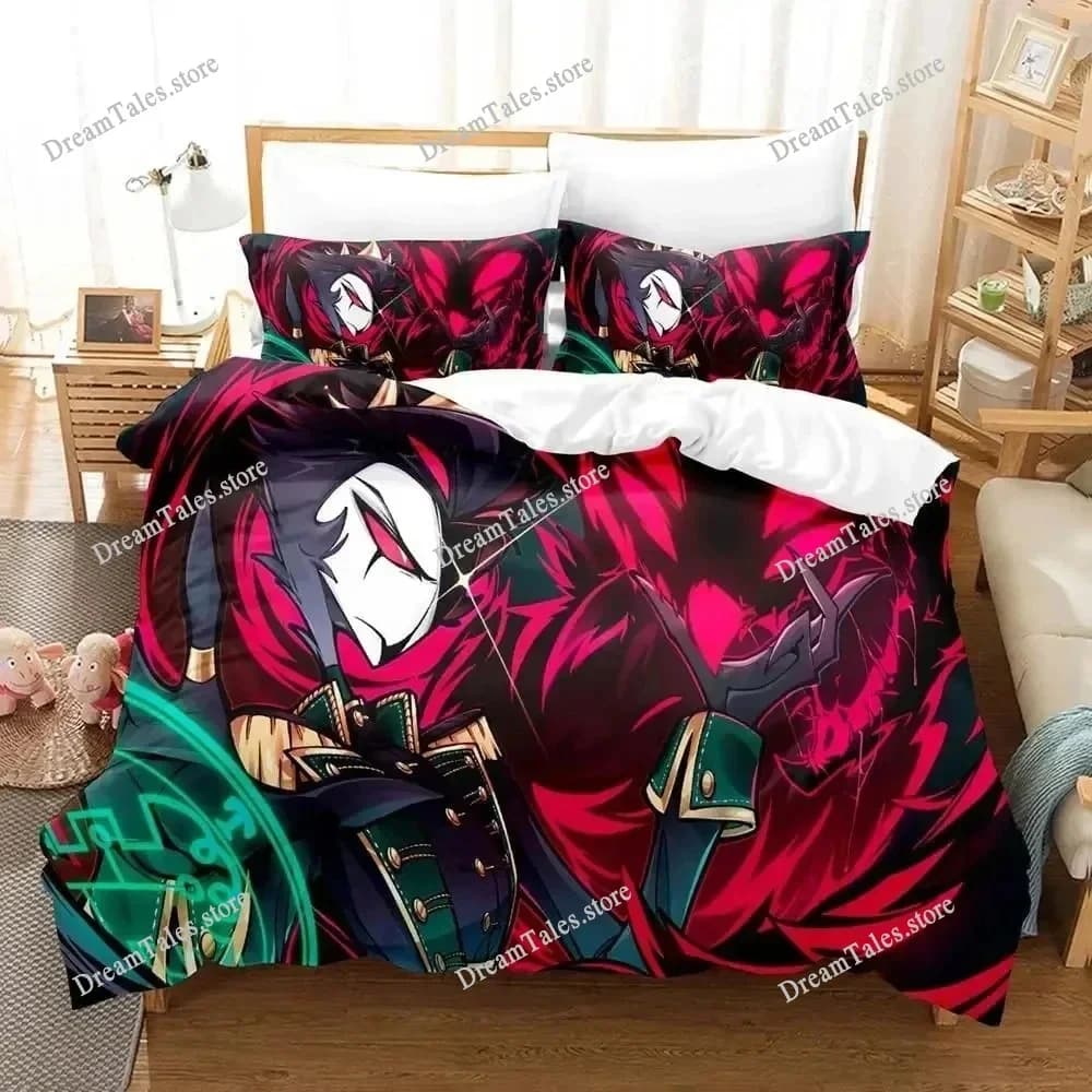 Set di Biancheria da Letto Stampato in 3D con Personaggi Anime Helluva Boss, Copripiumino e Federe per Ragazzi e Ragazze, Misura Twin e Queen, per Bambini e Adulti