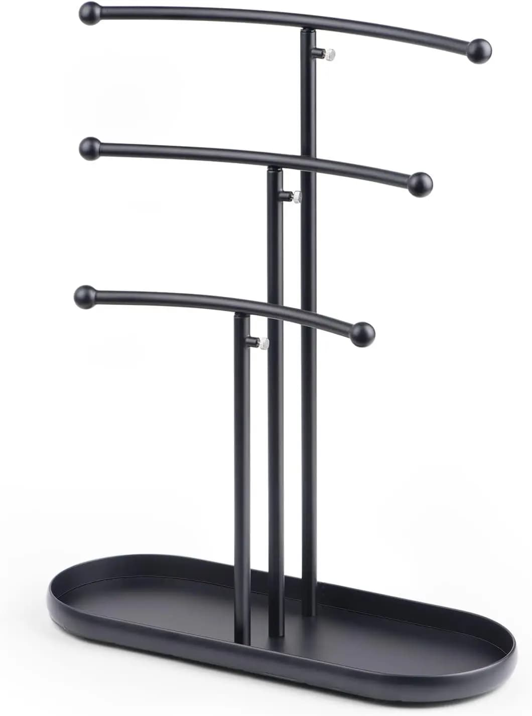 Metal Jewelry Tree, 3-level organizer for necklaces and earrings, black display – Christmas gift