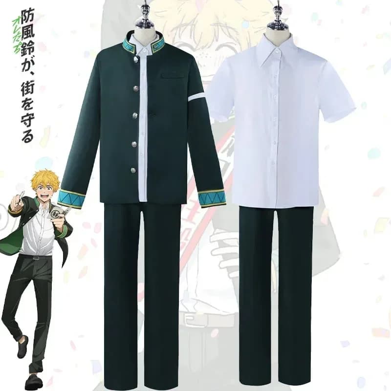 Jokiko nimei costume cosplay anime giacca a vento giacca verde camicia bianca abiti festa di carnevale gioco di ruolo uniforme scolastica da uomo