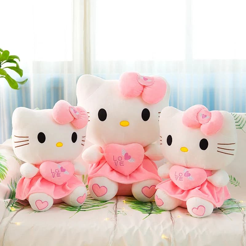 Nuovo Peluche Sanrio Hello Kitty Plus, Gattino Rosa Abbracciabile, Giocattolo Decorativo per Bambini, Regalo per la Cameretta