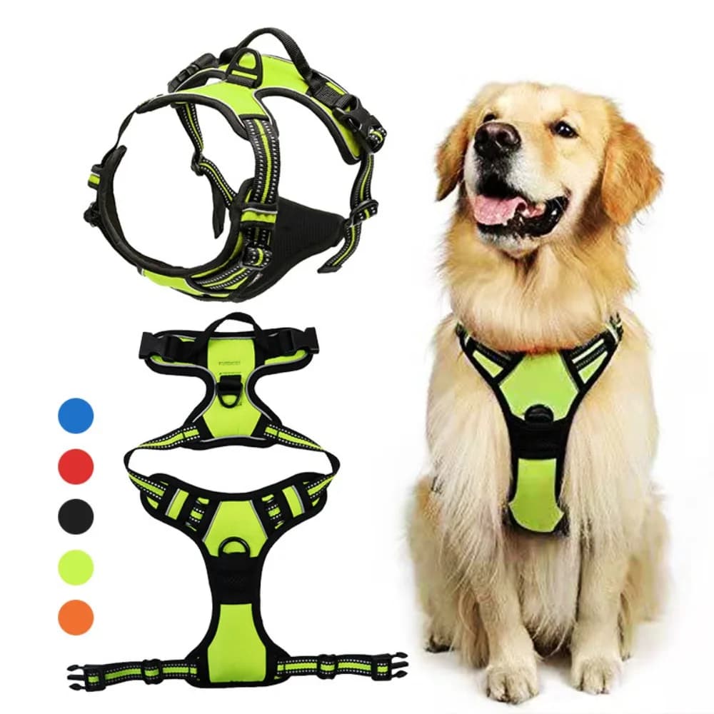 Household Reflective No Pull Dog Harness Vest Nylon Adjustable Dog Chest Strap Breathable Dog Leash Vest Walking Dog