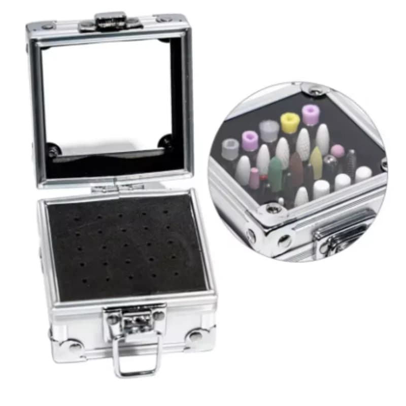 25/40/50 fori punte da trapano per unghie supporto custodia scatola di immagazzinaggio vuota fresa display contenitore accessori copertura in acrilico