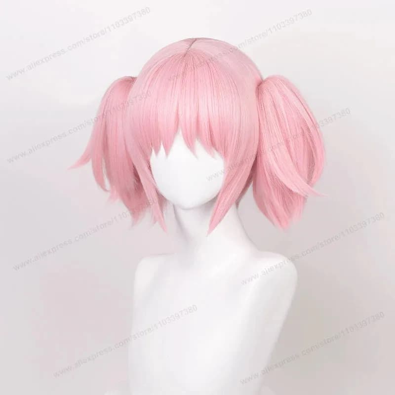 Kaname Madoka - Tenda rosa con doppia coda di cavallo, capelli resistenti al calore, cosplay anime, bellissima parrucca con 3'f, 6;t.8'