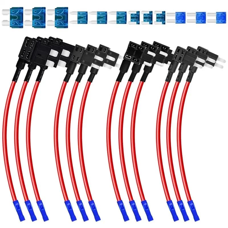 ABQB-12 Pack Mini Micro2 Add-A-Circuit Fuse Tap Kit 12V Car Fuse Adapter With Wire For Dash Cam LED Accessories