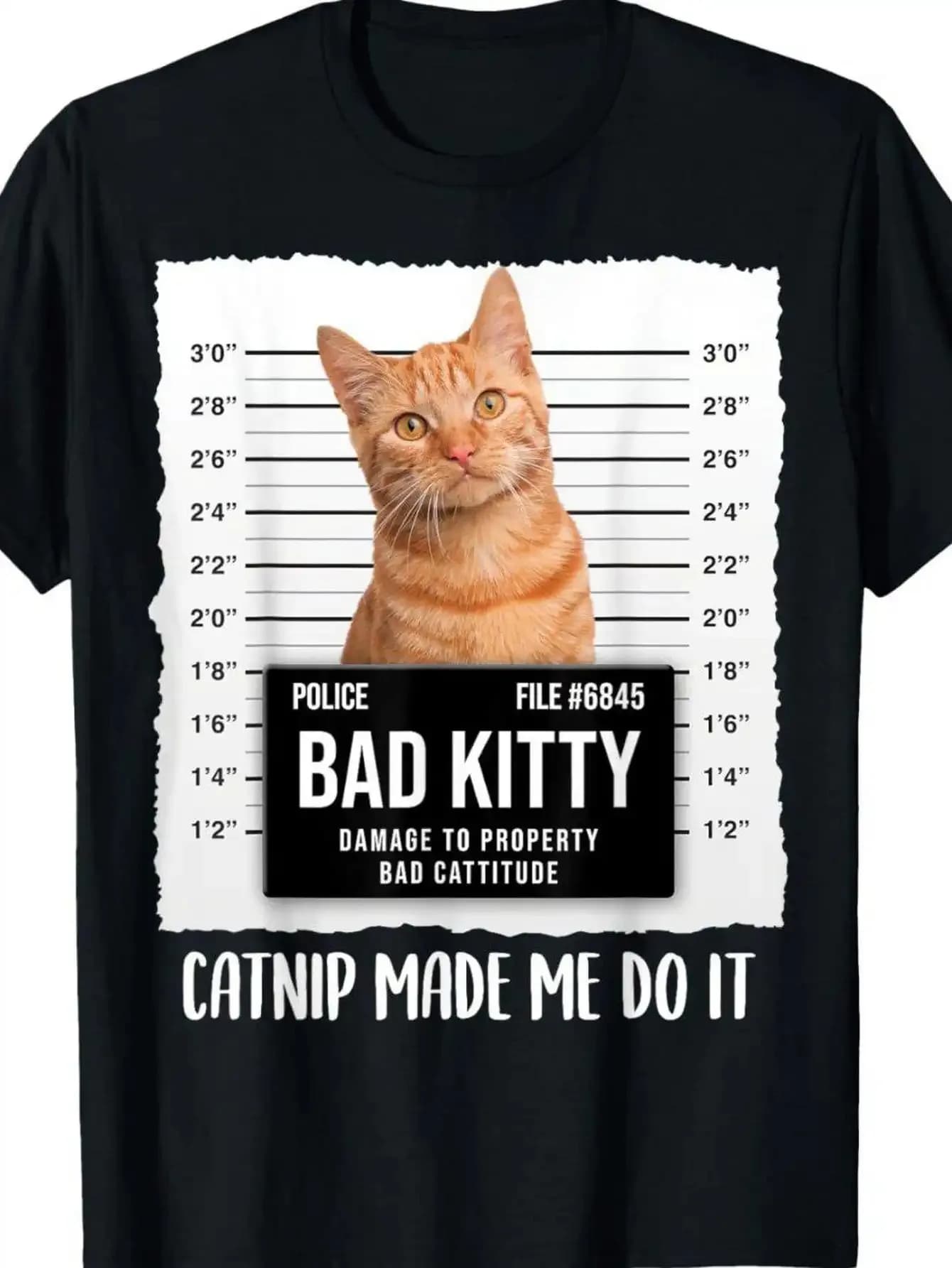 Funny Korean T-shirt for cat lovers - humorous design with the words "The medicines for my pet made me do this" inspired by police images.