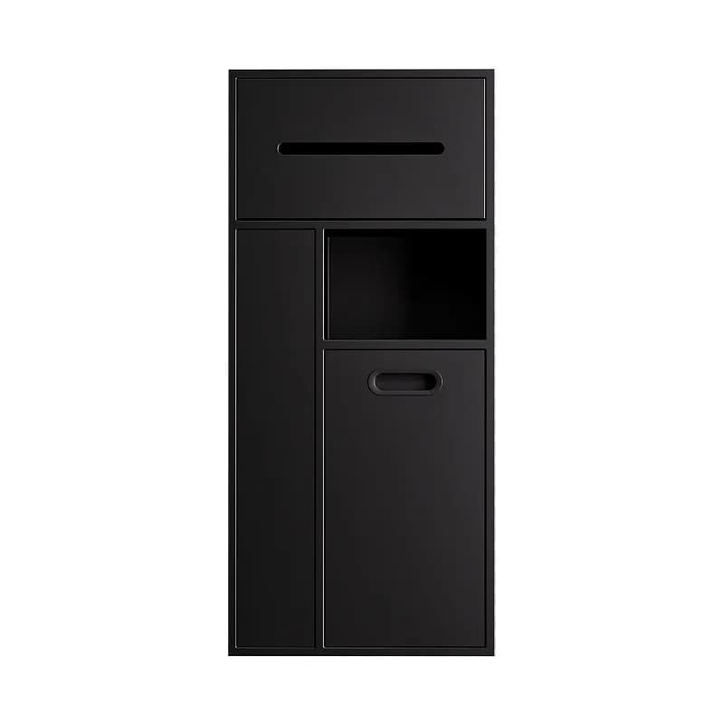 Mobiletto da incasso per bagno in acciaio inossidabile, nicchia a muro per WC, porta scopino integrato, cestino multifunzione