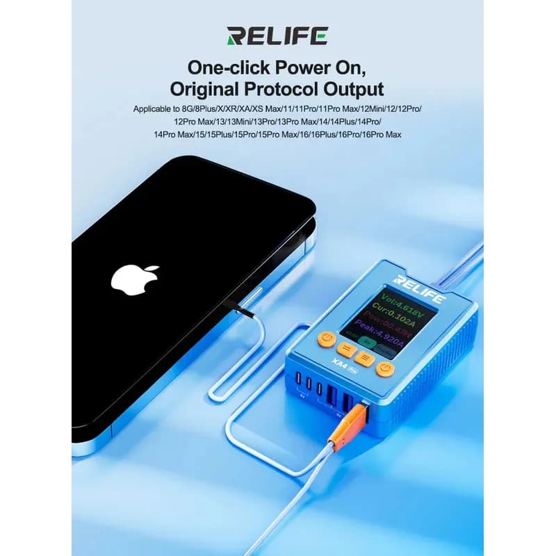 RELIFE XA4 Pro Power Boot Cable for iPhone 8G-16PM 2 Inch Display with Data Detection for Mobile Phone Repair Motherboard Test