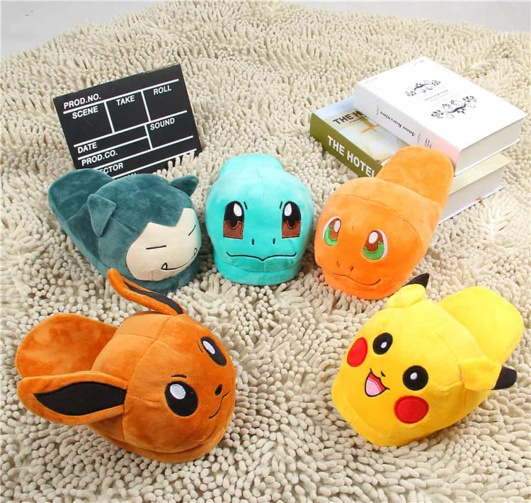 2026 New Style Pokemon Snorlax Plush Cotton Slippers Super Soft Flannel Warm Shoes For Office Anime Cosplay One Size 35-39