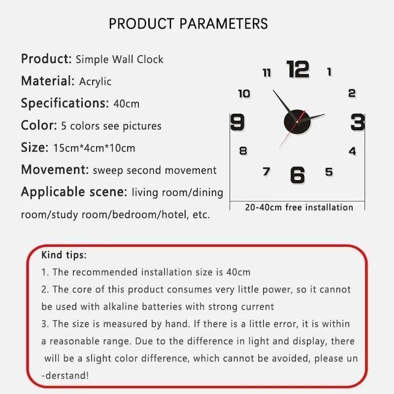 3D Wall Clock Luminous Frameless Wall Clocks DIY Digital Clock Wall Stickers Silent Clock for Office Wall Decor study