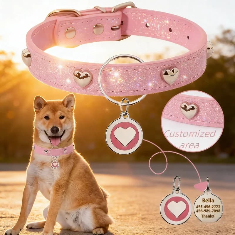 Customizable Lettering Love Dog Collars For Small And Medium-sized Dogs And Cats Universal Cute Dog Walking Collars