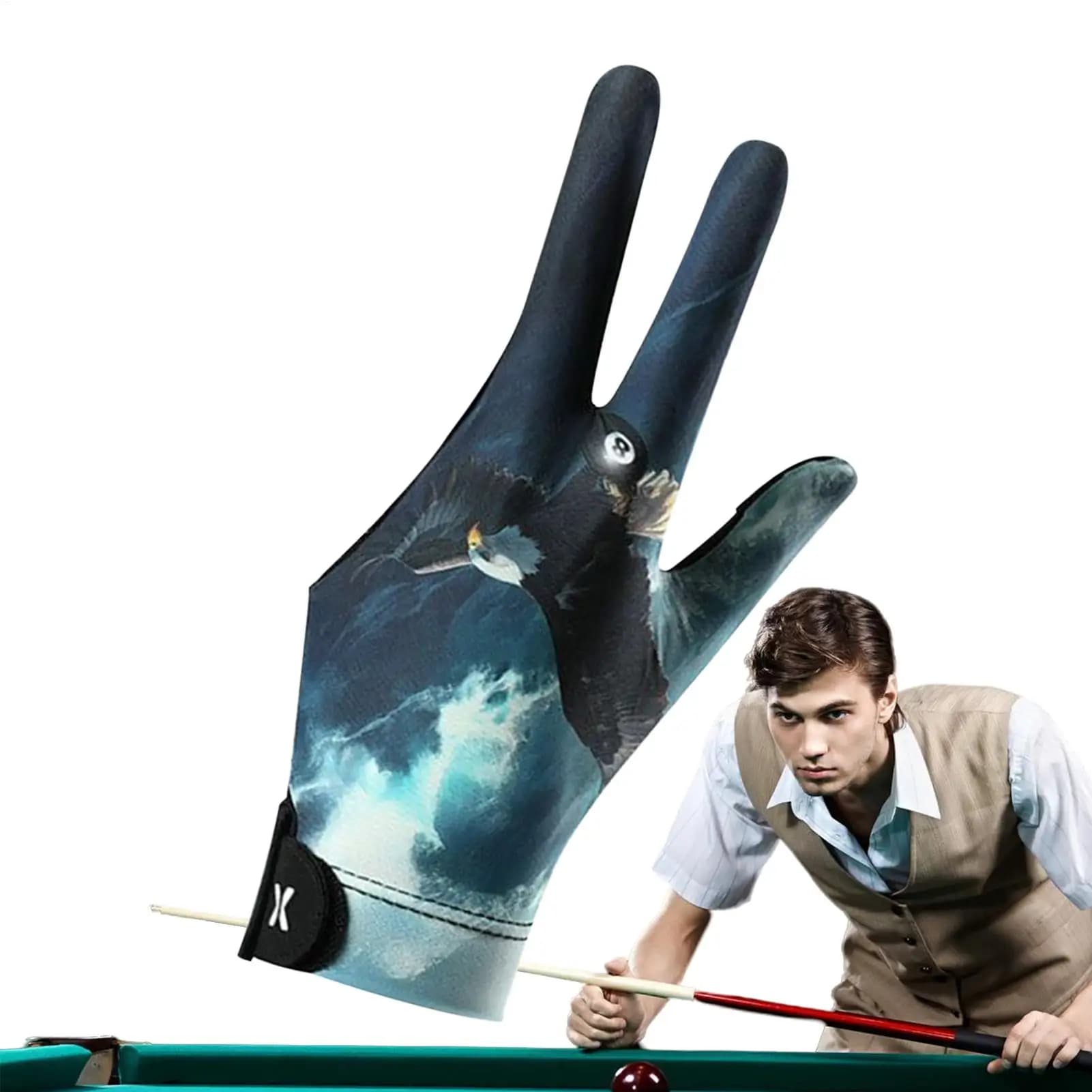 Three-finger Billiard Pool Gloves Left Hand Pool Gloves 3 Finger Pool Mittens Left Hand Snookerr Cue Sport Glove Pool Cue Glove
