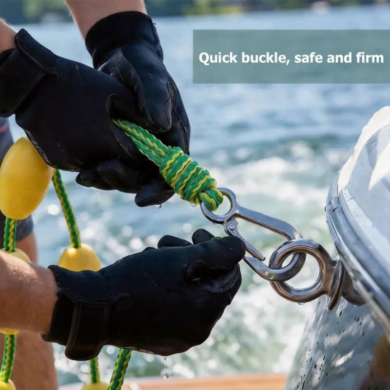 【ESSENZIALE PER IL VIAGGIO】Corda galleggiante con ganci resistenti per traino kayak, boa di ancoraggio, imbracatura per sacca galleggiante, accessori per barche