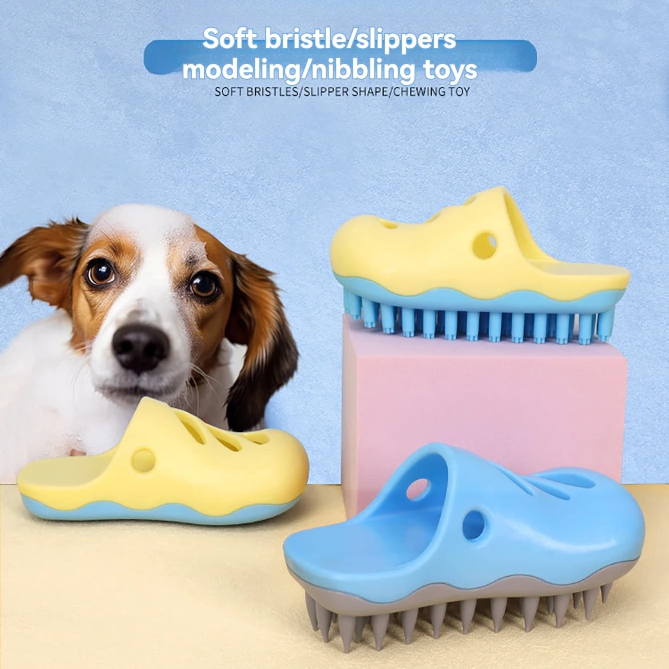 1 spazzola da bagno per animali domestici a forma di scarpa con foro carino, giocattolo da bagno per animali domestici per mordere e alleviare la noia, adatto per gatti e cani