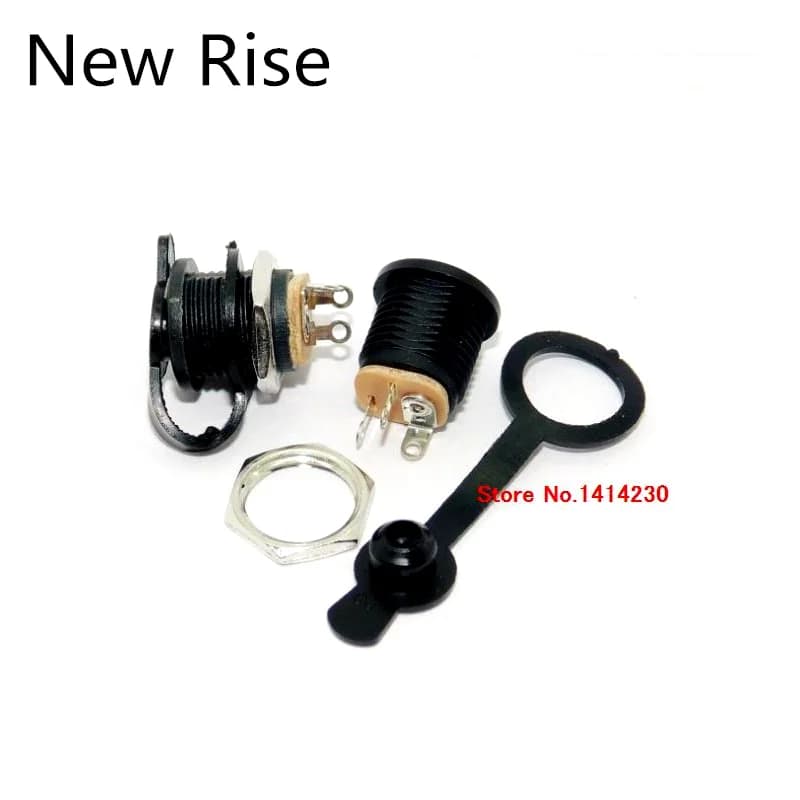 100PCS DC Power Pocket DC022 Receptacle Dustproof Cap DC-022 5.5X2.5mm with Waterproof Cap Outlet Female With Screws