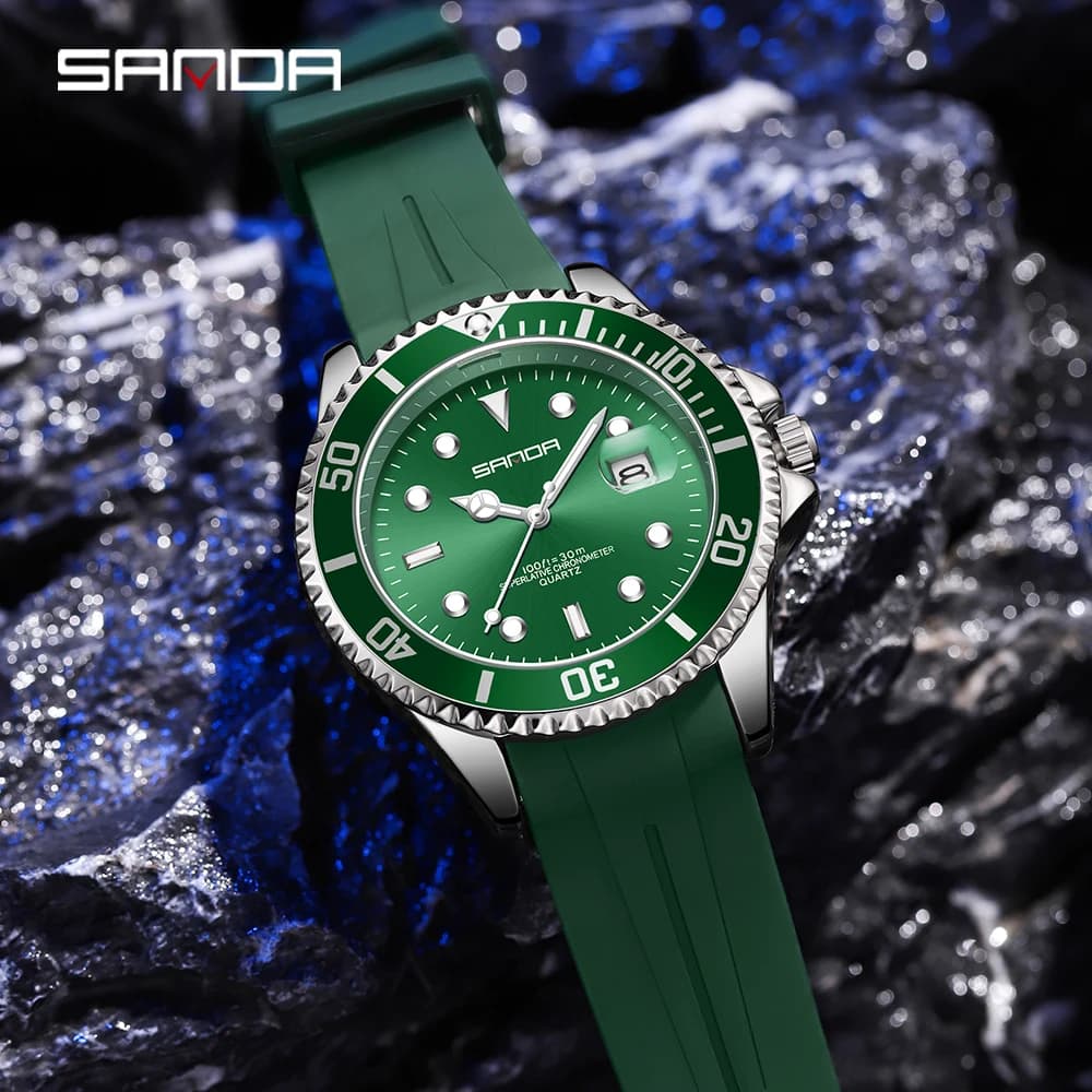 SANDA 2026 Orologio da Uomo Sportivo di Tendenza, Orologi di Lusso di Marca Top, Impermeabile, in Silicone, al Quarzo, Relogio Masculino 7018