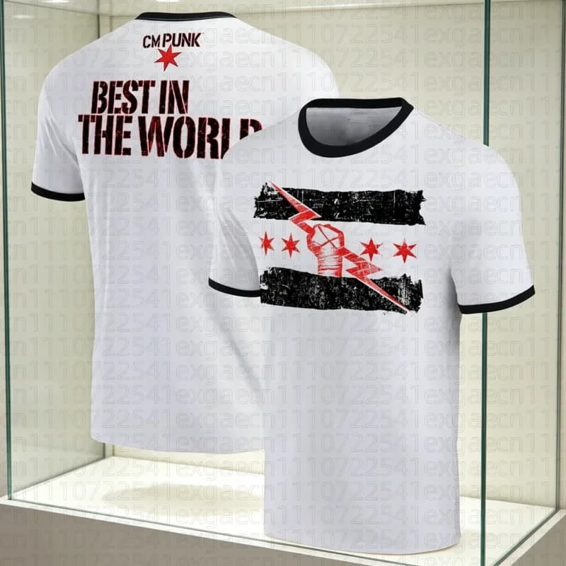 Nuova Moda T-Shirt CM PUNK per Uomo, Stampa 3D, Maglietta Estiva a Maniche Corte per Uomo e Donna, Top Oversize, Abbigliamento da Palestra, Magliette Robuste per Famiglia e Bambini