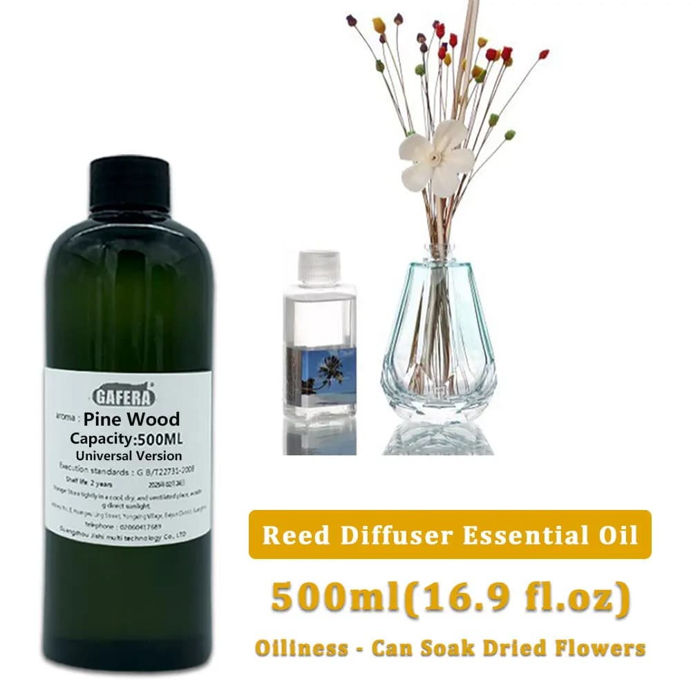 GAFERA 500ml(16.9 fl.oz) Pine Wood Rose Essential Oils, For Vine Diffuser & Flameless Aromatherapy, Diffuser Replenish Aroma Oil