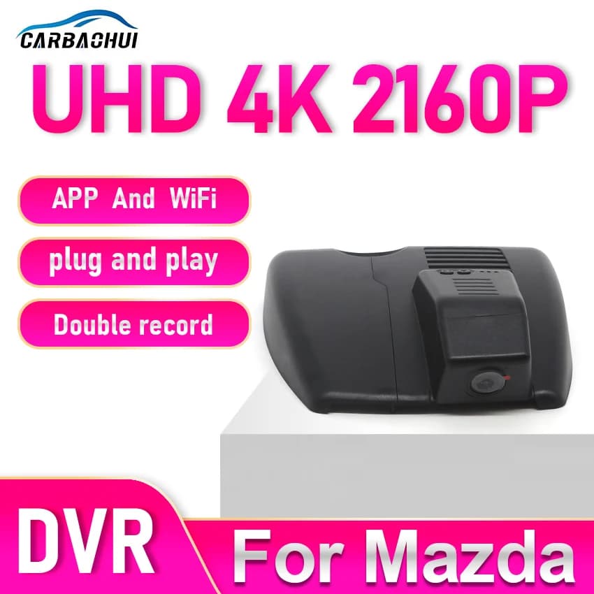 Telecamera da cruscotto 4K HD per Mazda CX-5 CX-4 2018-2023 con guida a sinistra, registratore DVR auto con WIFI