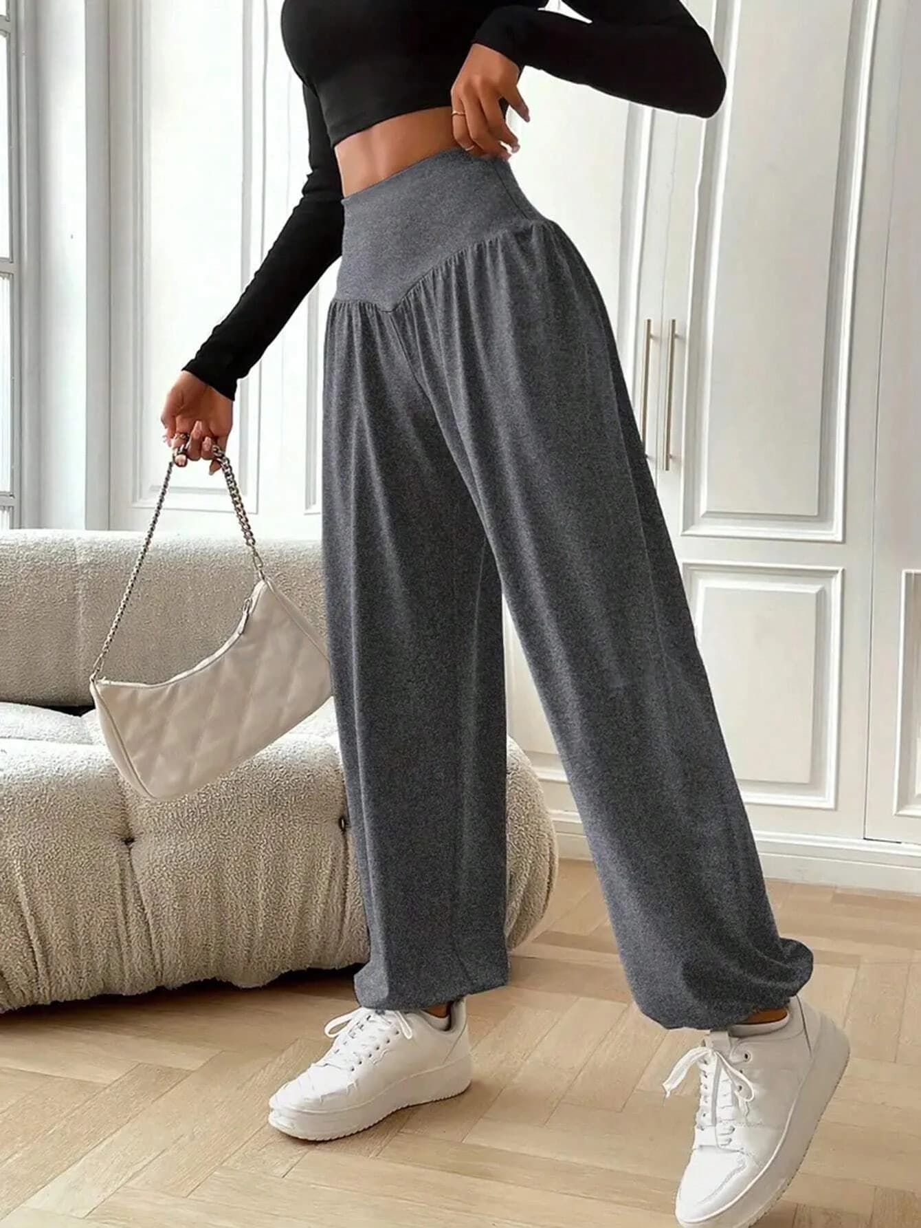 Leggings da donna a vita alta Pantaloni lanterna Pantaloni con risvolto Pantaloni da ballo comodi e traspiranti Jeggings fitness da palestra