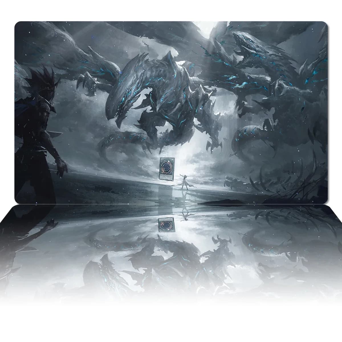 YuGiOh Playmat Neo Blue-Eyes Ultimate Dragon TCG CCG Tappetino da Gioco di Carte Collezionabili Anime Mouse Pad Tappetino da Scrivania Borsa Zone