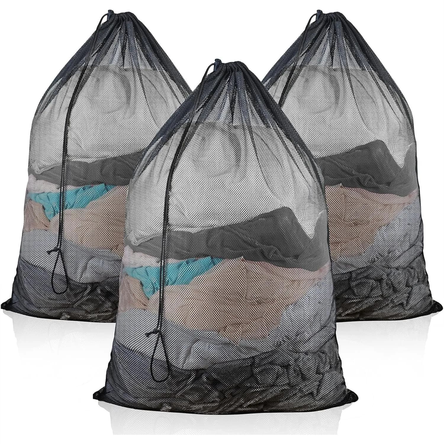 Sacchetto per Bucato a Rete Grande 24x36 Pollici, Sacchetto Lavaggio Resistente con Chiusura a Coulisse per Capi Delicati, Lenzuola, Piumoni - Ideale per Dormitori Universitari