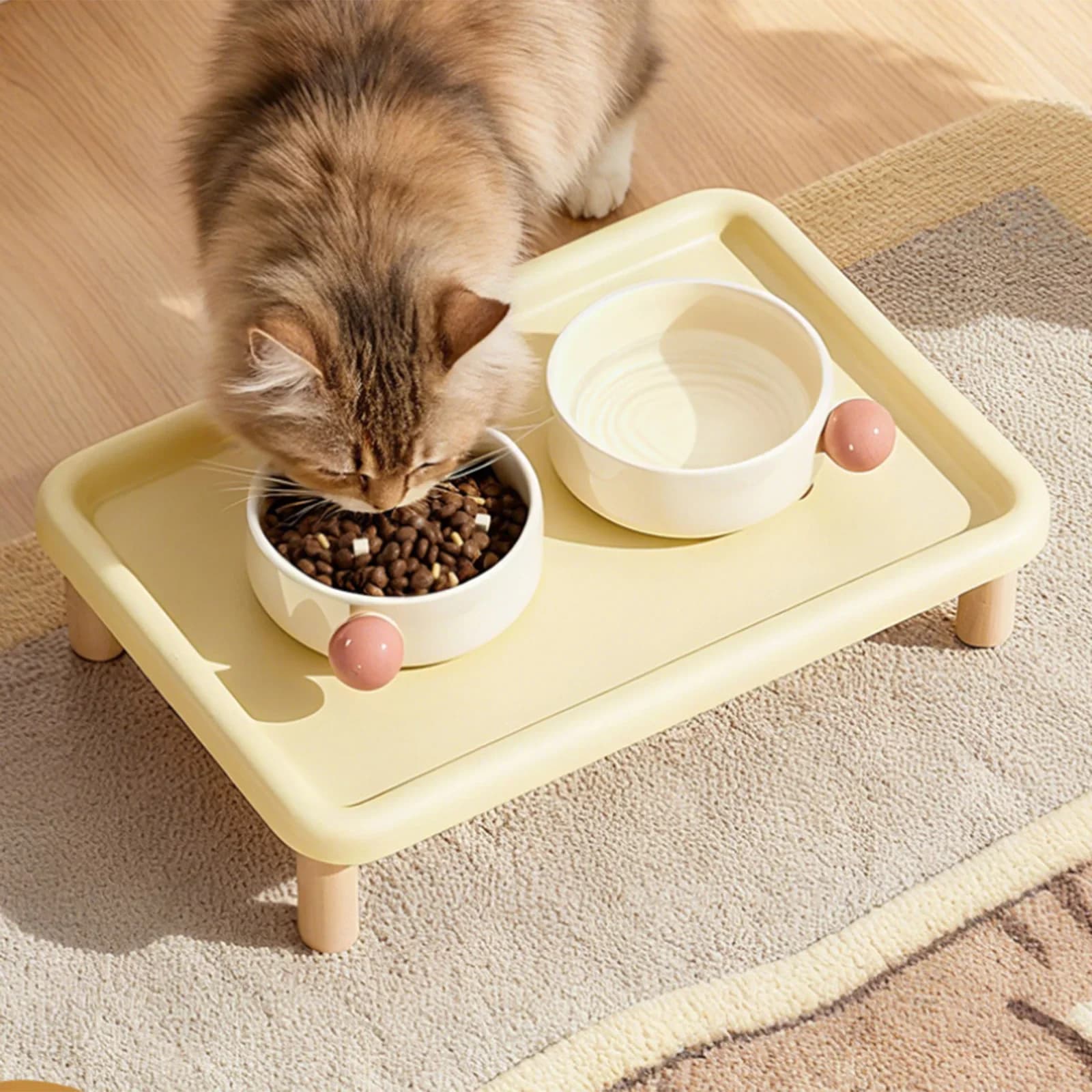 Raised Pet Feeder Stand Elevated Dog Cat Bowl Holder Non Slip Stable Food Water Stand for Small Medium Pet Home Indoor Feeding pet supplies