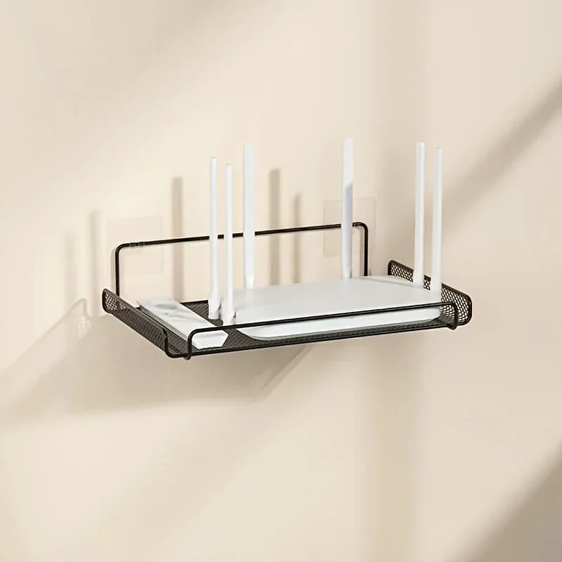 Stainless Steel Router Shelf No Drill WiFi Wall-Mounted Router Storage Organizer Home Bathroom Kitchen Shelf Home accessories