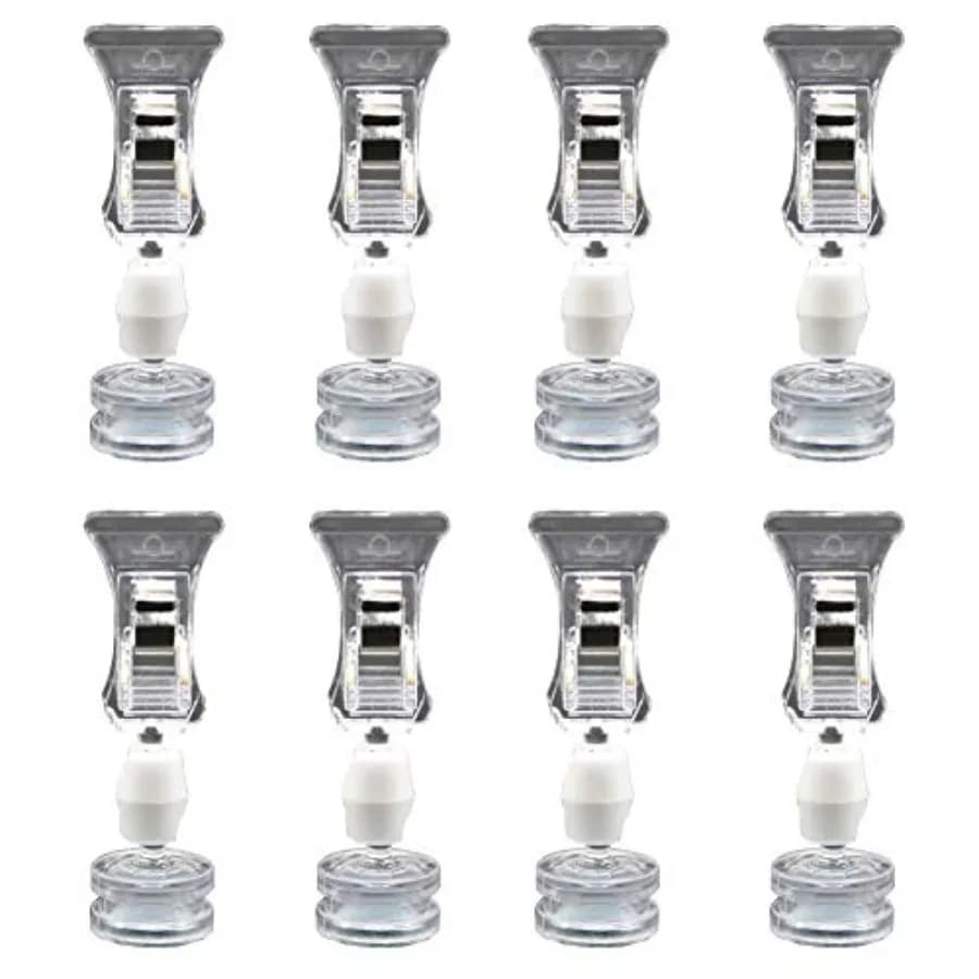 Rurili 10 Pcs Magnetic Rotating Advertising Price Tags Label Clip Merchandise Sign Display Label Holder Clips Desktop Vertical