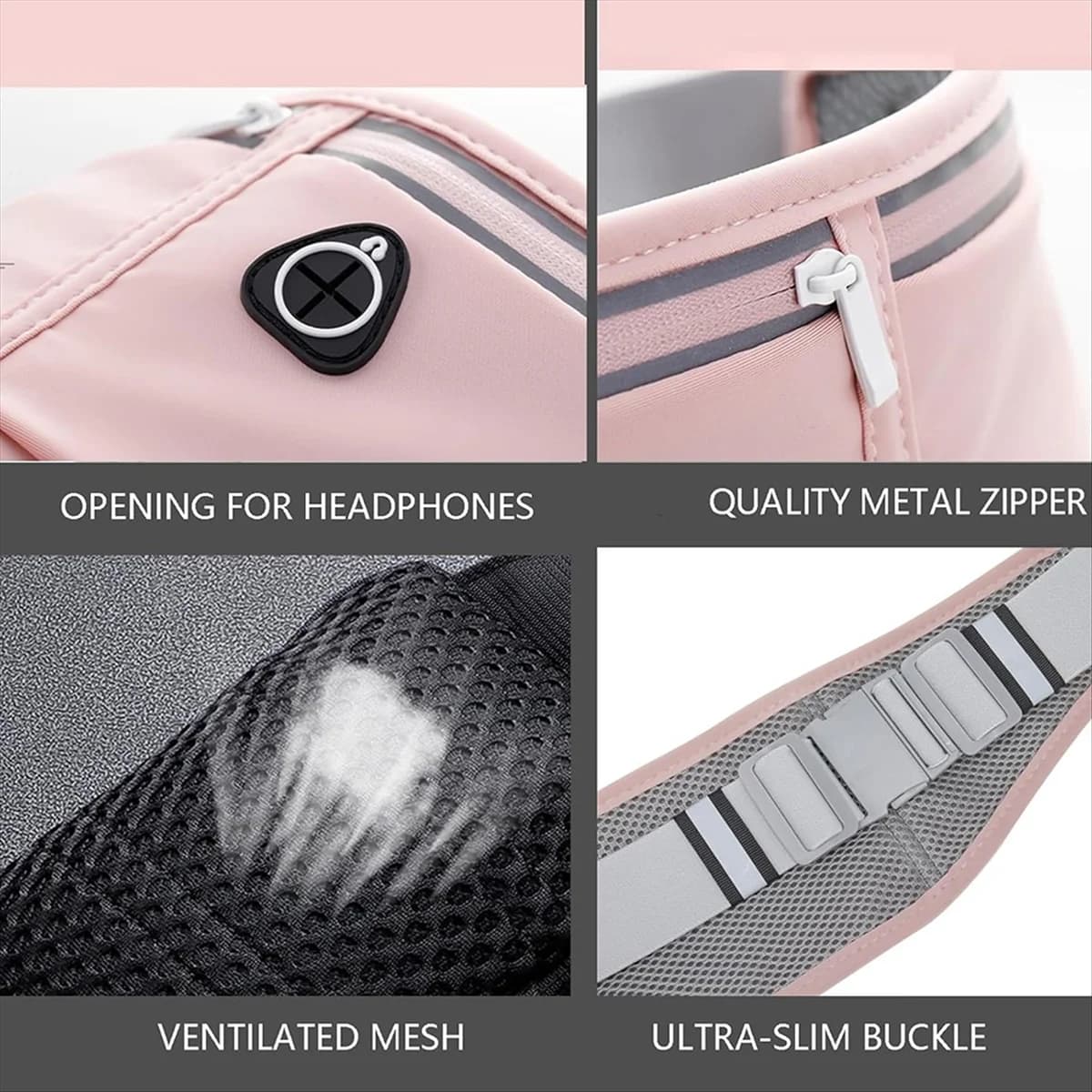 'Hot&Price' Pink sports pouch Wallet and phone pocket inside the pouch Reflective tape for hiking and cycling