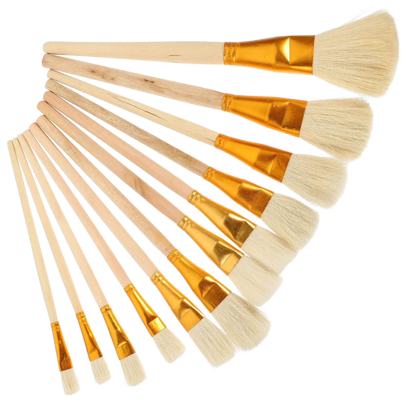 12Pcs Professional Oil Paint Brush Set Wooden Handle Acrylic Watercolor Painting Brushes for Crafts Paint Brush
