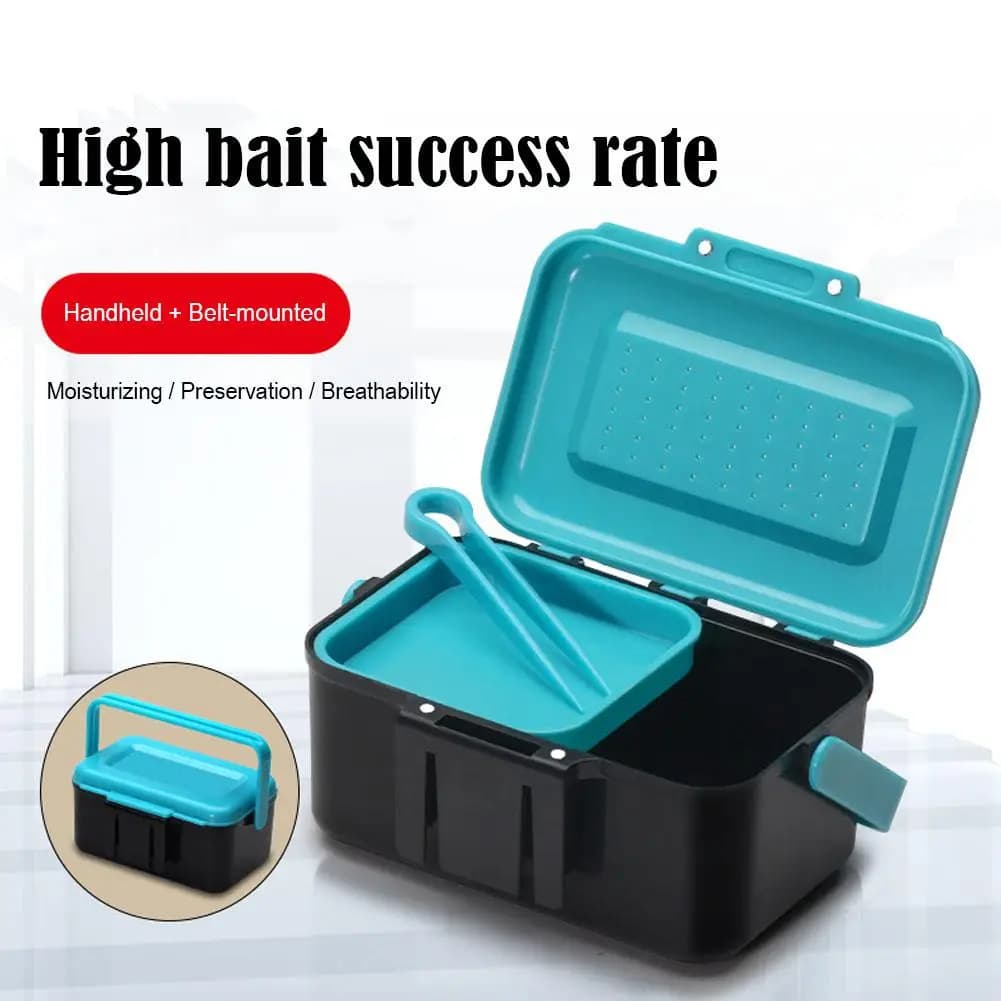 Portable Live Bait Box Fishing Worm Lure Storage Case Red Worms Container Breathable Fishing Tackle Accessories