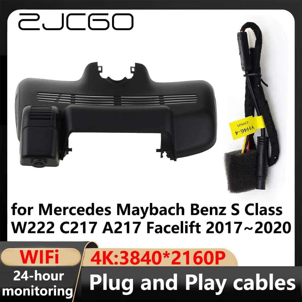ZJCGO 4K Wifi 3840*2160 DVR for Dash Cam car recorder for Mercedes Maybach Benz Class S W222 C217 A217 Facelift 2017 ~ 2020