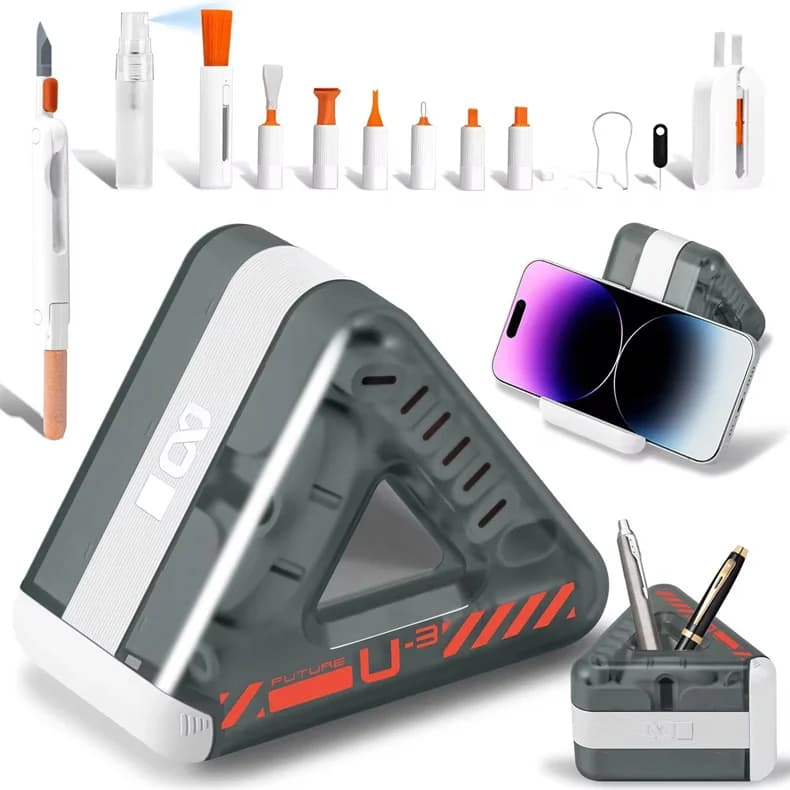 Kit di pulizia all-in-one Spazzola per tastiera per iPhone Airpods Slot per telefono Porta di ricarica Auricolare Bastone per pulizia obiettivo fotocamera portatile W