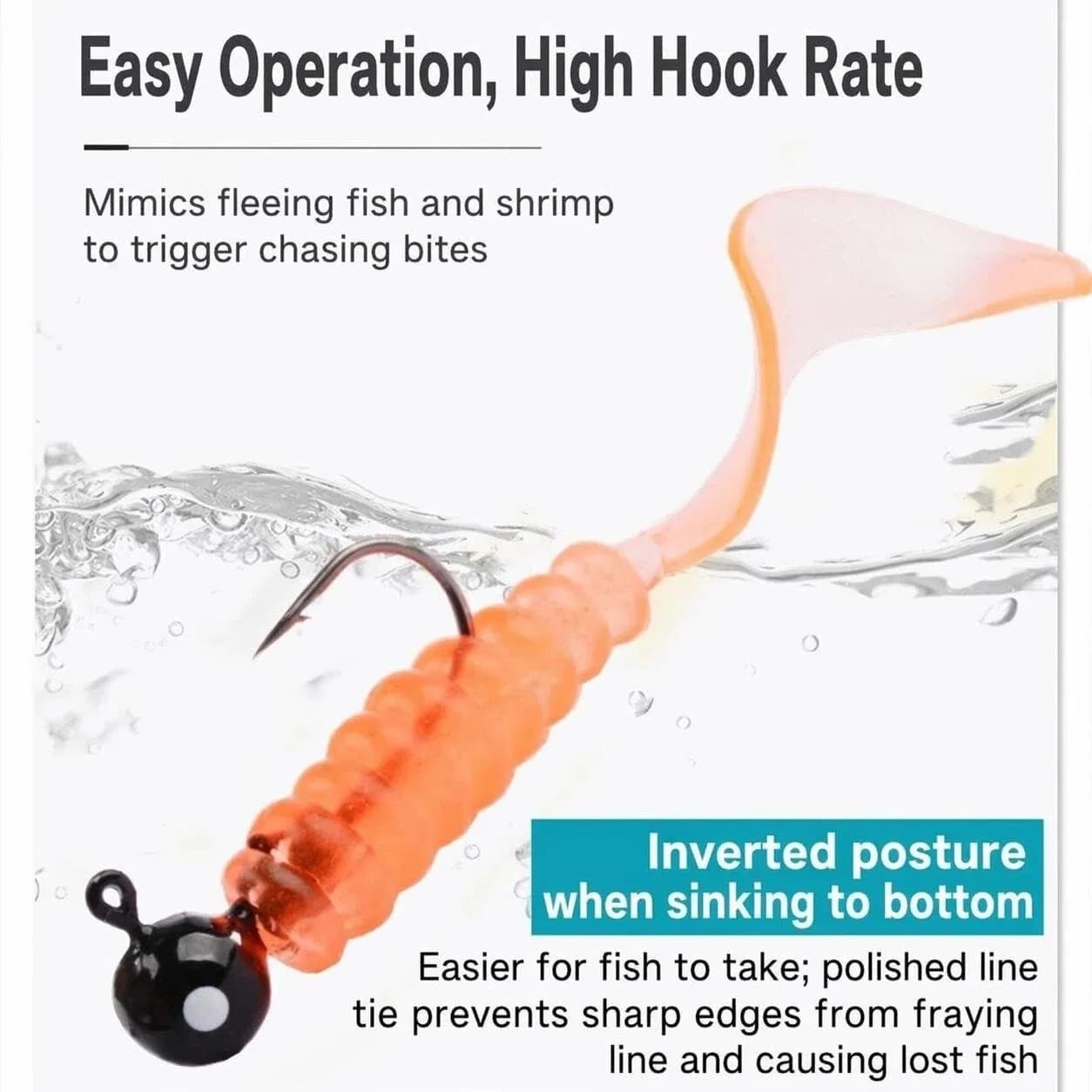 20pcs/lot Soft Lure Kit Soft Fishing Lure 6cm 5g Jig Head Hook with Fishing Tackle Box Pesca