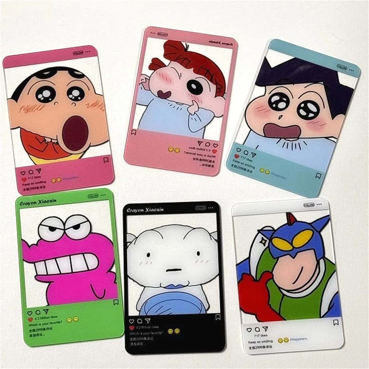 Carte Trasparenti in Acrilico di Crayon Shin-chan, 3 Pollici, Stile Ins, Personaggi Anime, Carte da Collezione ACG, Gioco di Carte, Regalo