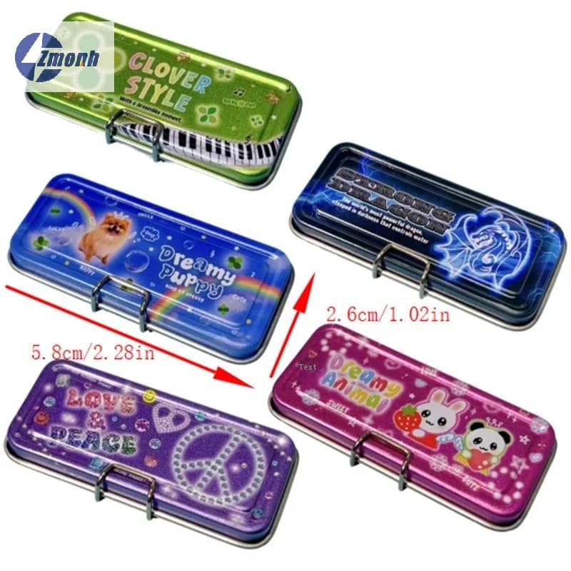 Miniatura per Casa delle Bambole, Astuccio in Ferro a Doppio Strato, Penna, Righello, Metro a Nastro, Forbici, Modello, Decorazione per Micro Paesaggi, Giocattolo per Gioco di Imitazione