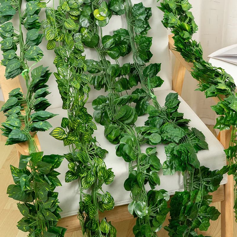 100/200M Artificial Green Ivy Leaf Rattan Creeper Leave Vine Hanging Garland DIY Fake Plants for Wedding Party Garden Home Decor