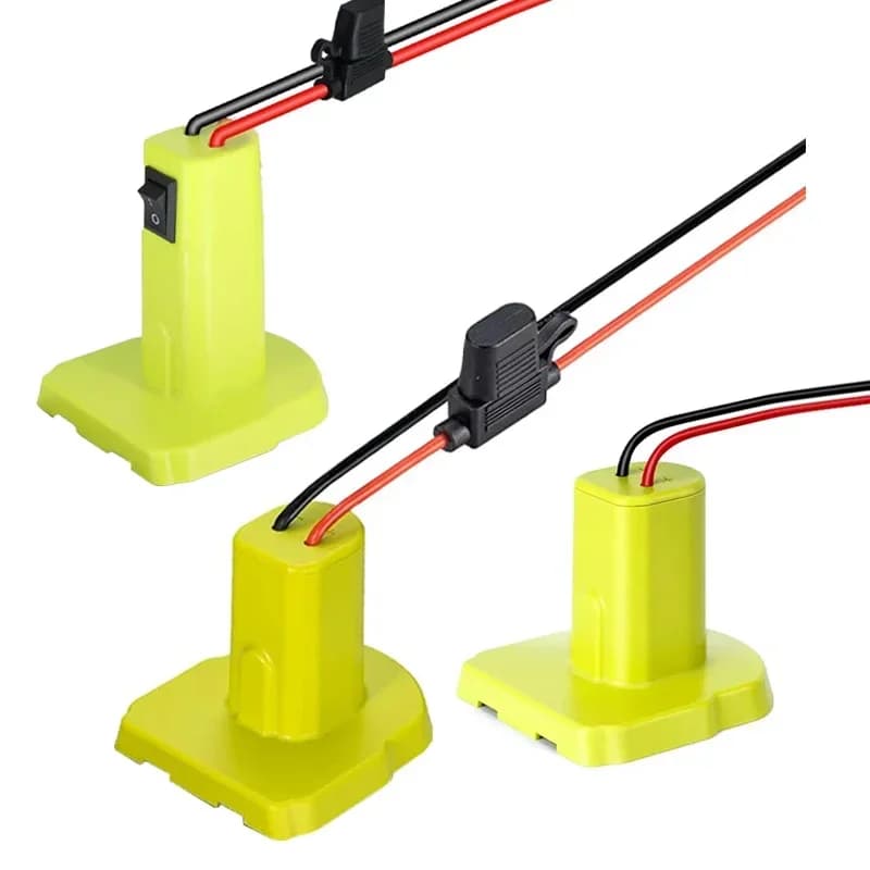 Adattatore per ruote motrici per batteria Ryobi 18V con interruttore a fusibile Connettore adattatore batteria fai-da-te per batteria Ryobi 18V Nimh/Nicd/Li-ion