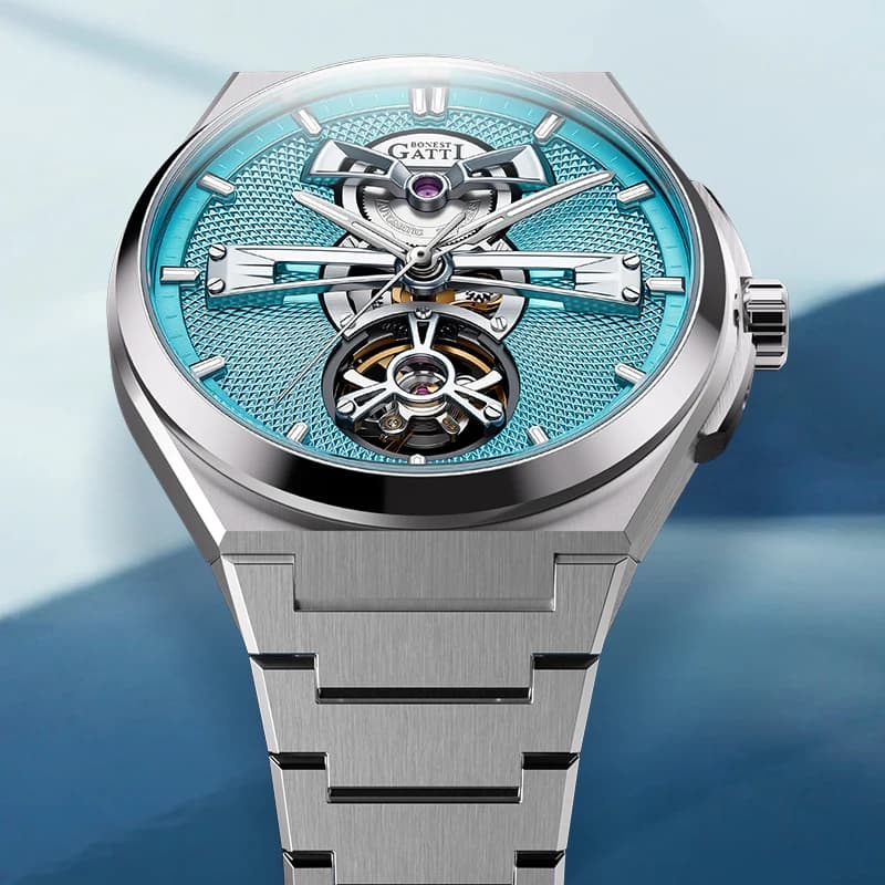 BONEST GATTI 2026 Orologio di Lusso da Uomo Automatico Meccanico Scheletrato Business 40mm Vetro Zaffiro Cinturino in Acciaio Inossidabile 316L