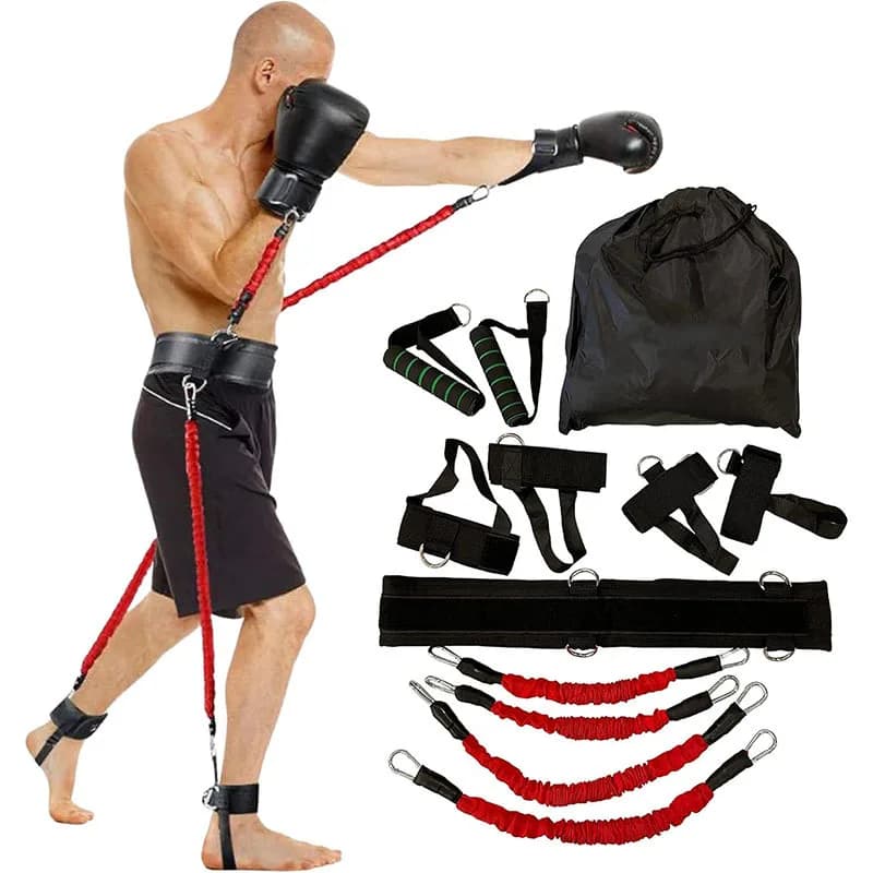 Latex Endurance Bands Set for Boxing, Legs, Life, Strength, Jump, Fighting and Training with Elastic Waist for Basketball