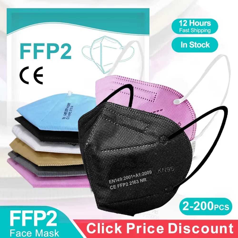 Mascherina FFP2 Riutilizzabile a 5 Strati per Adulti, Certificata CE KN95, Maschere Chirurgiche Omologate