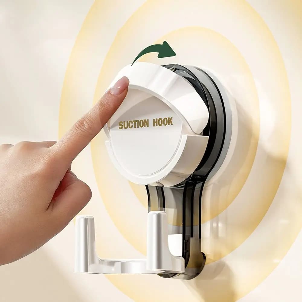 Self-adhesive Suction Cup Double Head Hooks Removable Wall Mounted Keys Clothes Hooks No-Drilling Multifunctional