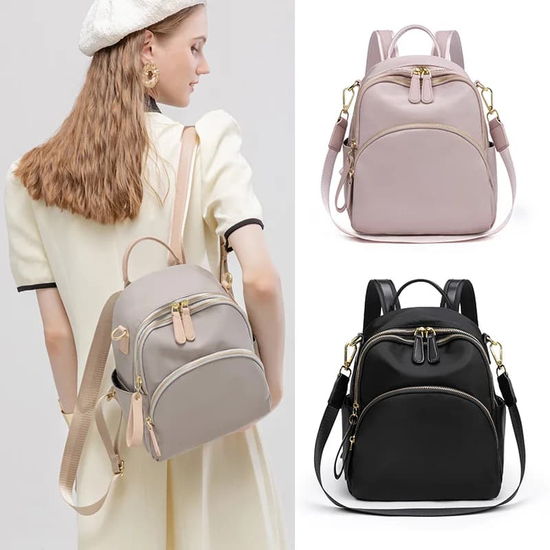 Borsa zaino alla moda per donna Borse da donna Casual elegante in tessuto Oxford Borsa da viaggio piccola impermeabile Borse per libri portatili Design carino