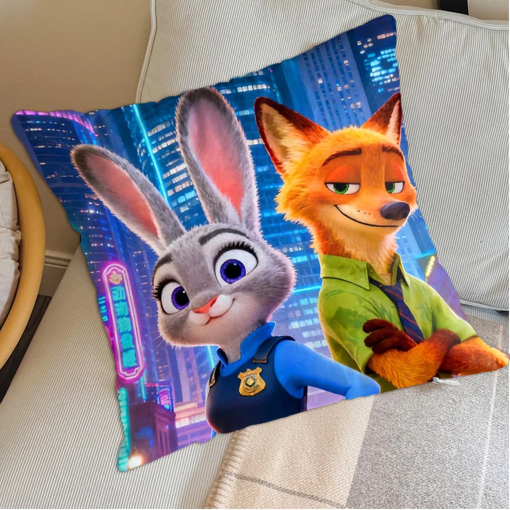 Kawaii Z-Zootopias bed cushions, decorative pillowcases for sofa, Nordic ornamental pillow covers for living room