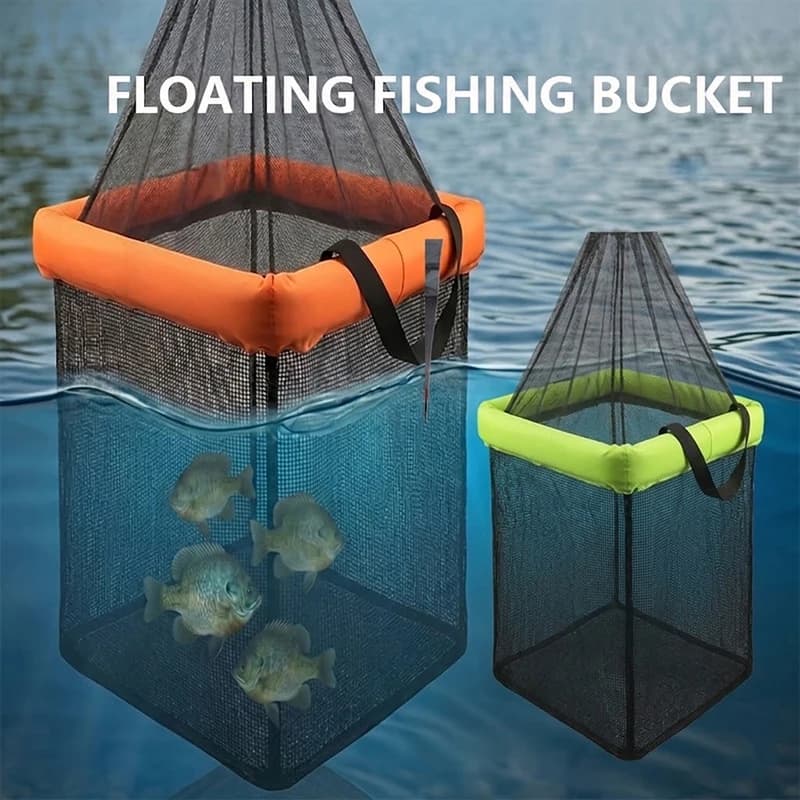 Floating Fishing Bucket Fish Live Basket for Carp Fishing Quick-Dry Fish Net