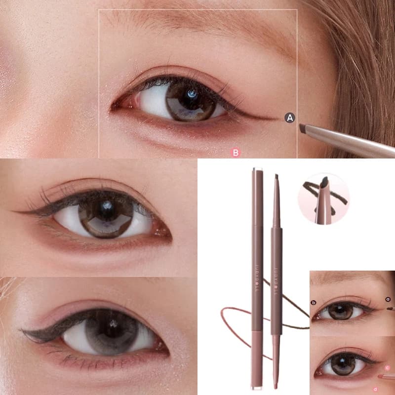 Judydoll Eyeliner double-tip with dark-effect gel, long-lasting, waterproof, anti-drying, quick drying for eye makeup