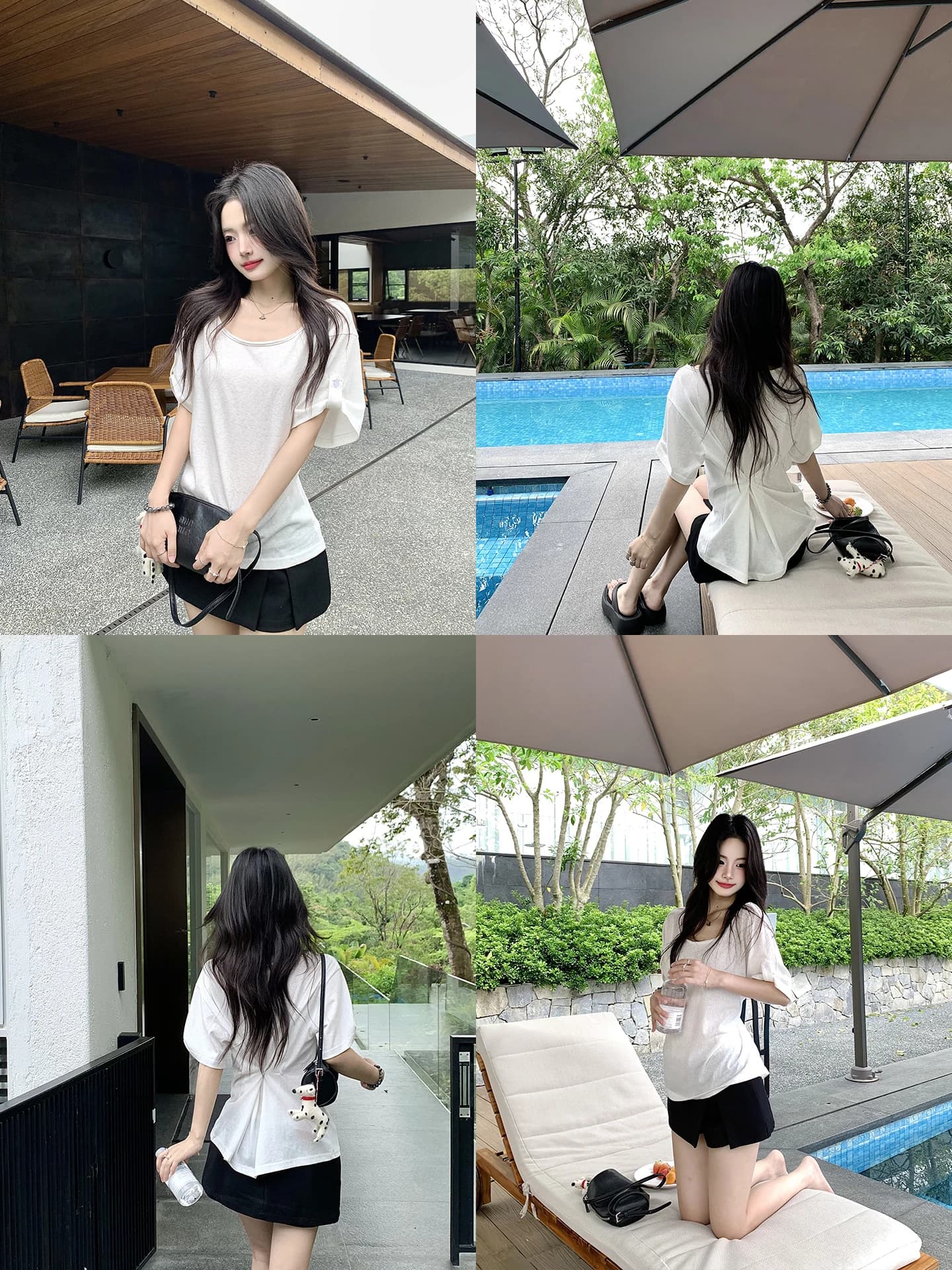 T-shirt bianca slim fit a maniche corte da donna, stile coreano estivo, in cotone sottile, girocollo, casual, versatile, lunghezza corta