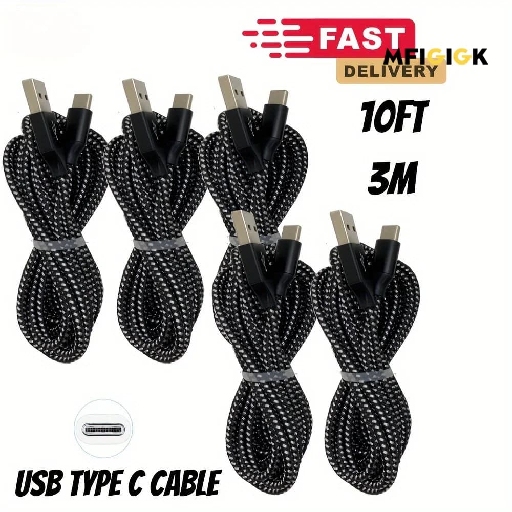 MFIGlGK 5 pezzi USB C cavo di ricarica rapida sincronizzazione dati lotto per Xiaomi per Android tipo C cavo di ricarica per iPhone 15/ 16 Pro Max
