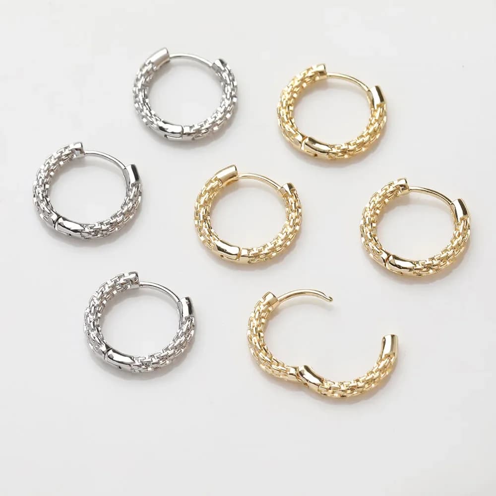 4 pezzi delicati orecchini a gancio per l'orecchio orecchini a cerchio gioielli fai da te risultati fatti a mano in ottone placcato oro 18 carati accessori 18mm